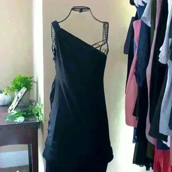 one shoulder black dress size 3 picchu - Picture 3 of 3